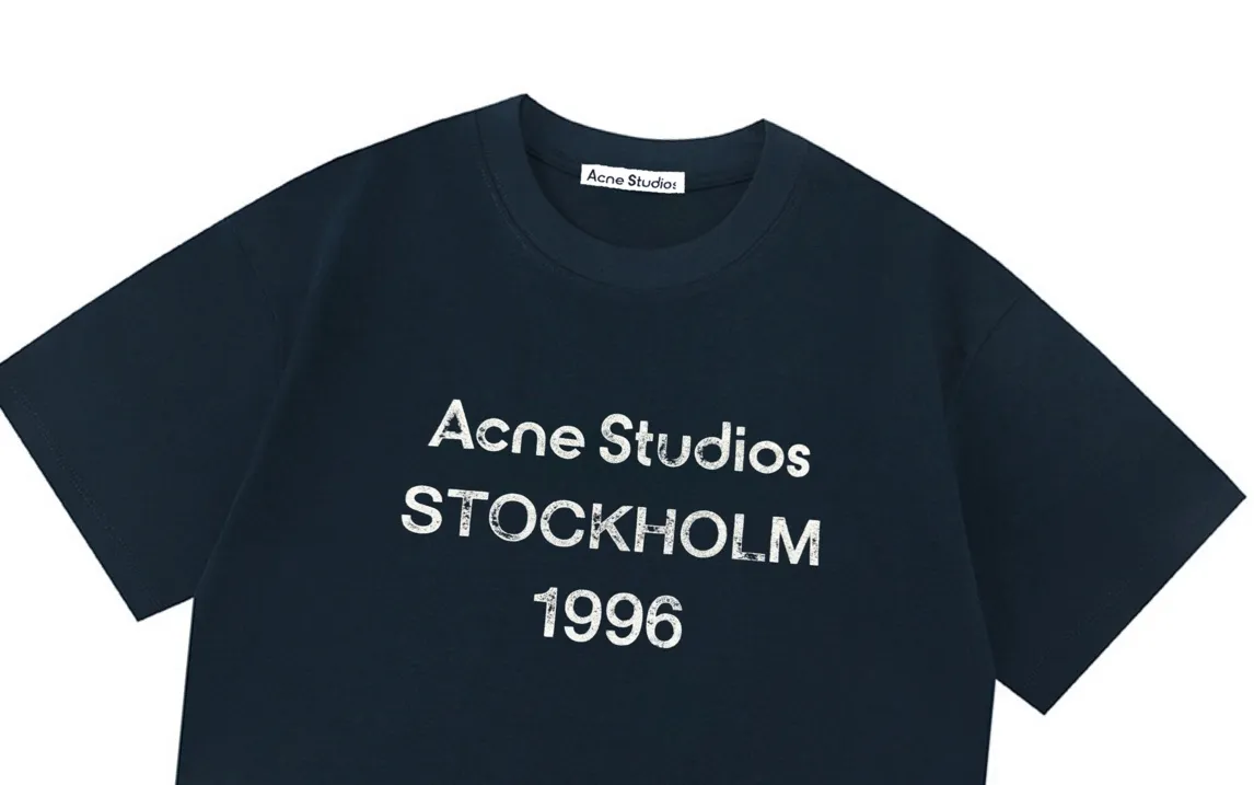 Acne Studios New Arrival logo Same Style t 100％ 32 ：Dark Blue Size：XS S M L